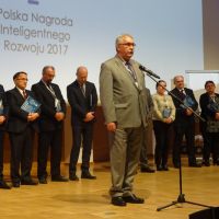 Prof. Ryszard Słomski dziękuje za uzyskanie Polskiej Nagrody Inteligentnego Rozwoju