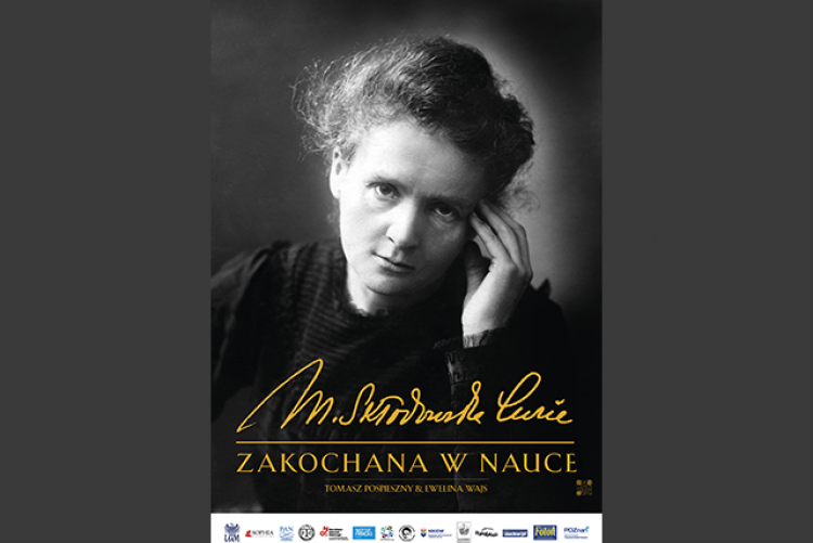 plakat przedstawia portret Marii Skłodowskiej-Curie